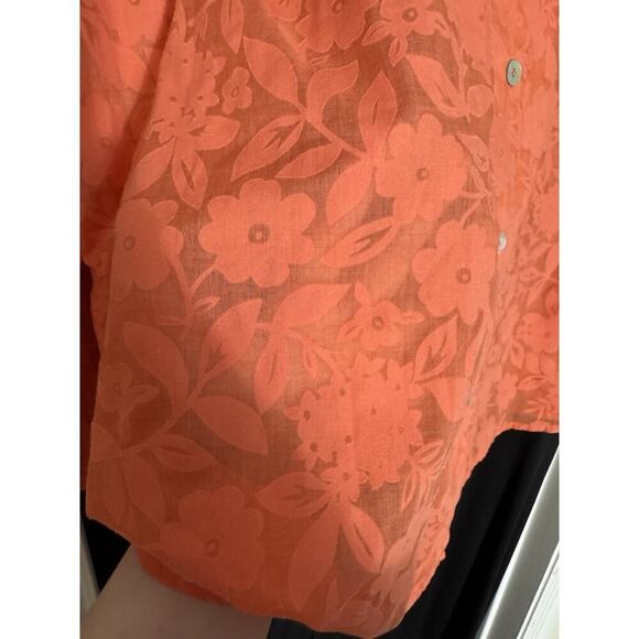 TRUE BEAUTY by Emme, Orange Super Lt Wgt Cotton, SHIRT TUNIC BLOUSE TOP, 18 - Picture 5 of 6